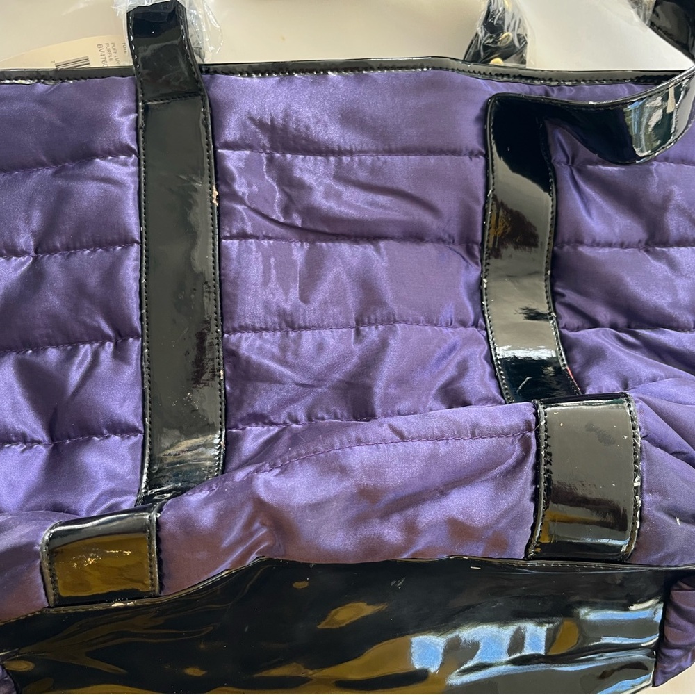 Betsey Johnson Purple Tote with Black Studded Straps - Picture 3 of 6